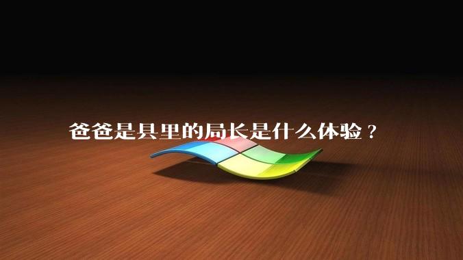 爸爸是县里的局长是什么体验?